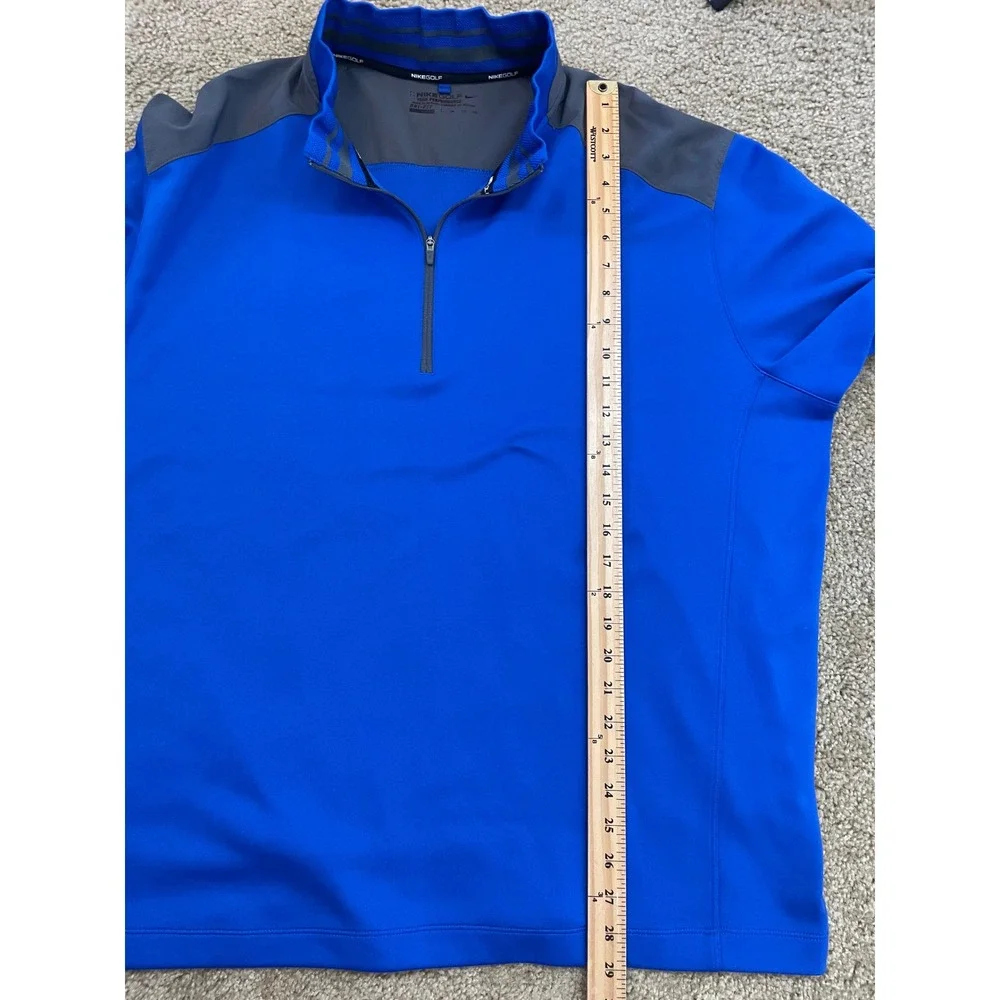 Nike Golf Tour Performance Mens XXL‎ Blue Gray Quarter Zip Dri-FIT Pullover EUC